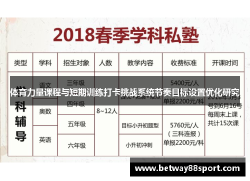 体育力量课程与短期训练打卡挑战系统节奏目标设置优化研究